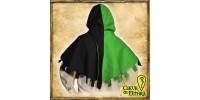 Medieval liripipe hood crenellated two-tone